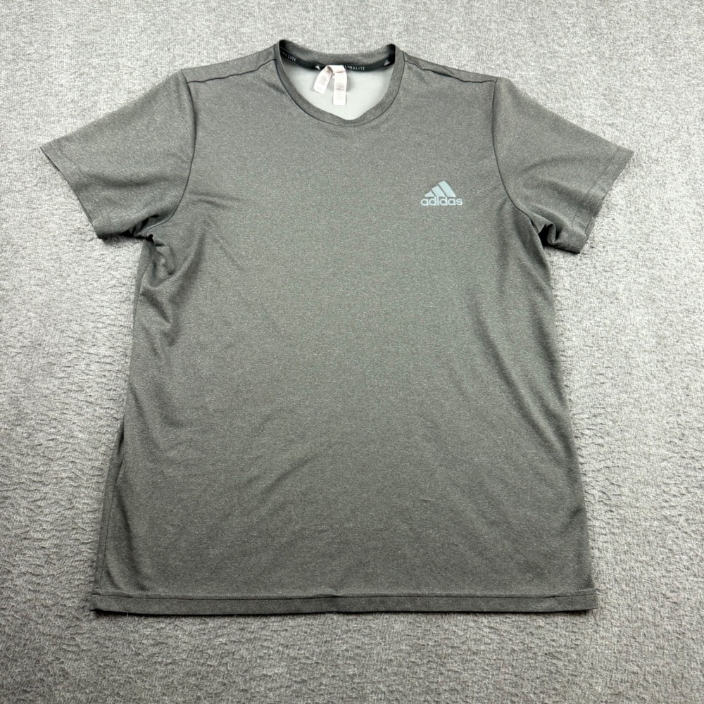 Adidas Climalite Women's L Large Gray Short Sleeve‎ Athletic Training T-Shirt